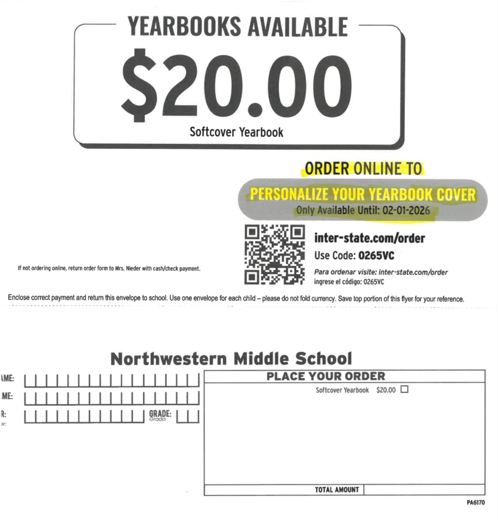Middle School Yearbooks Available
