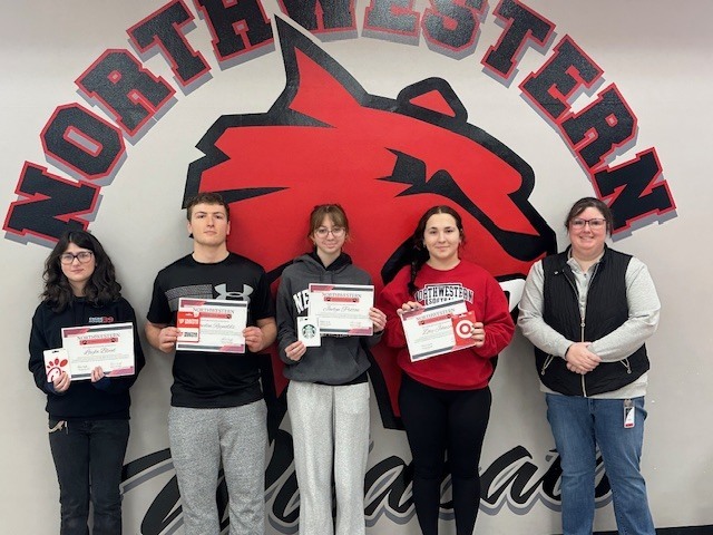 January Attendance Award-Layla Blood, Braeden Reynolds, Jaelyn Patton, Zoey Johnson