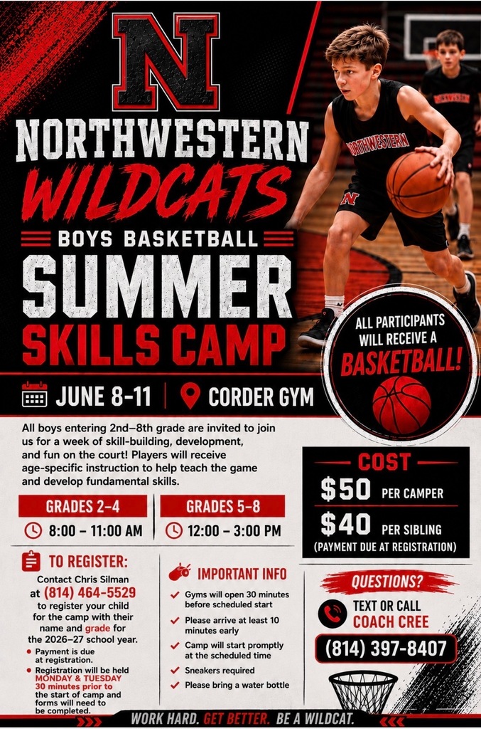 Boys Basketball Summer Camp June 8-11 in Corder Gym