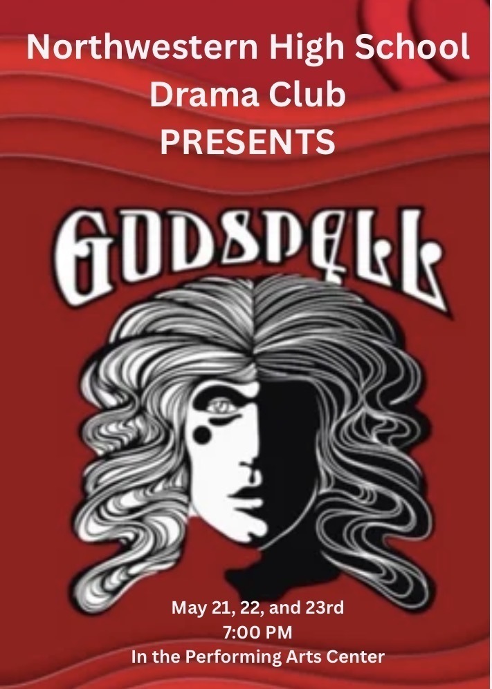 Godspell May 21, 22, 23, 2026 at 7pm in the High School Auditorium (PAC)