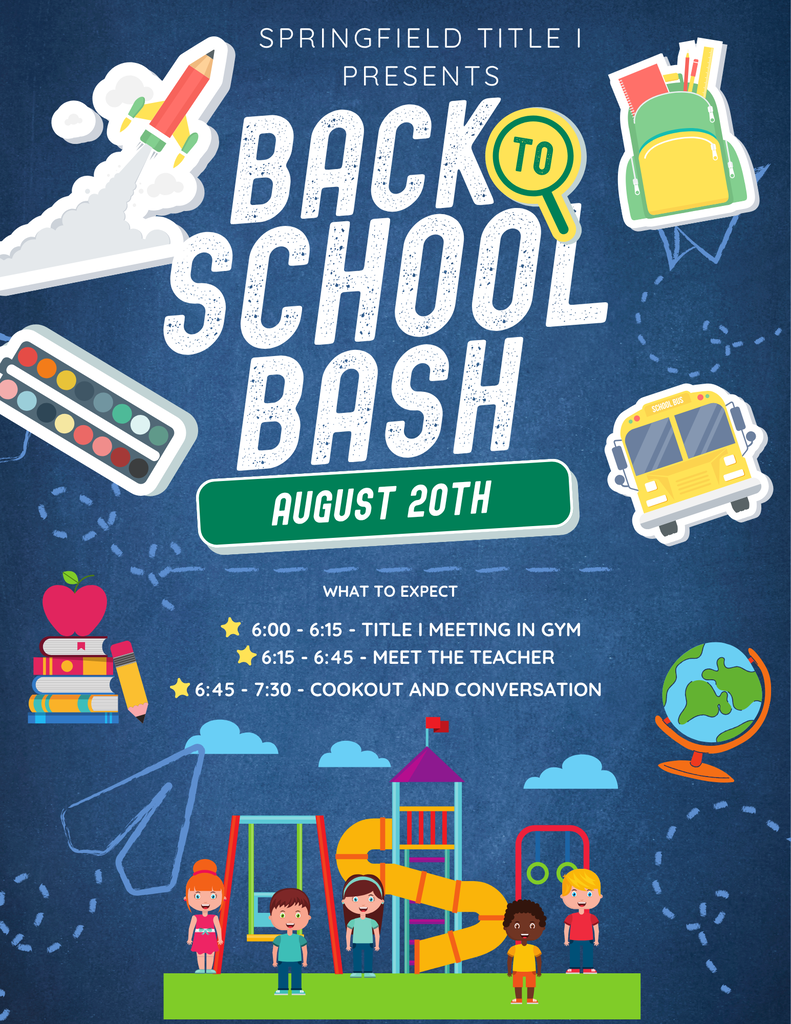 Back to School Bash on August 20 beginning at 6pm