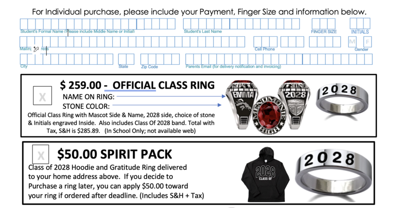 Class Ring Order Form
