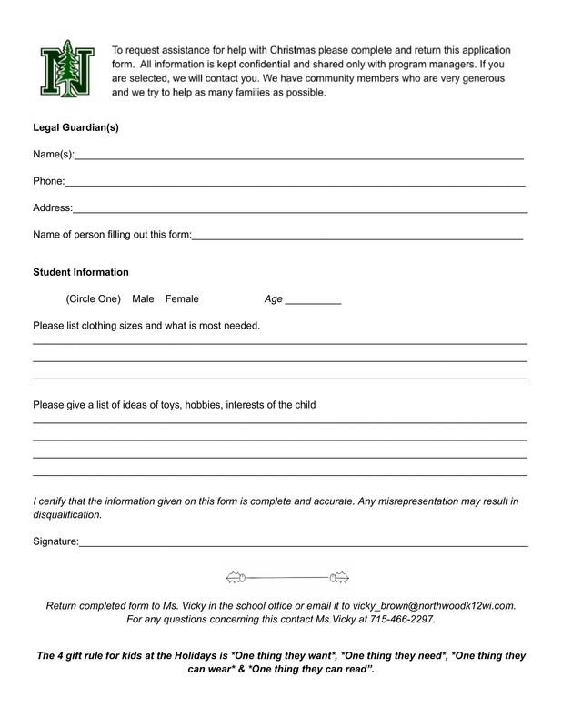 Christmas Assistance Letter