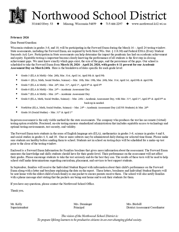 Forward Parent Letter 2026