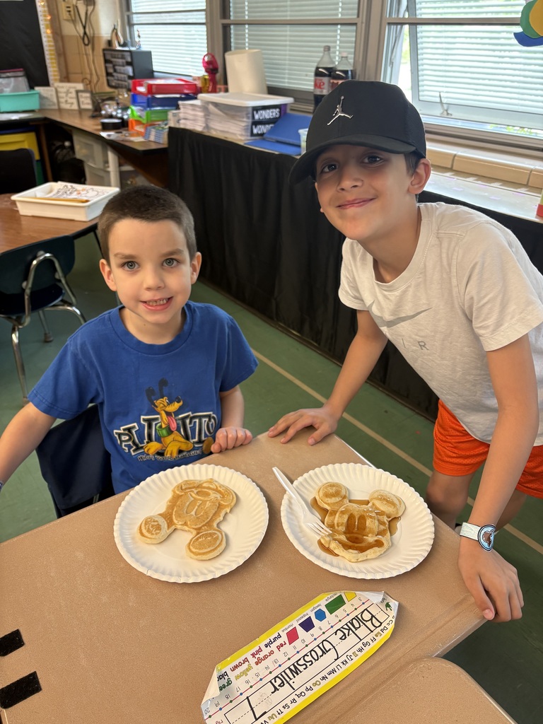 kids with mickey mouse waffles