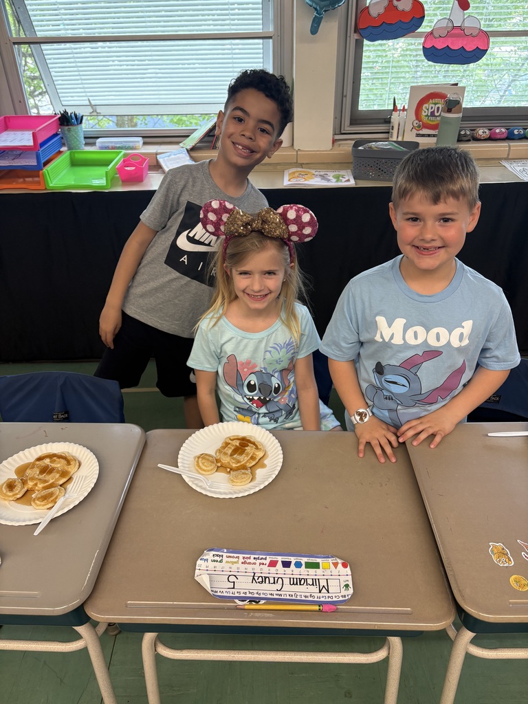 kids with mickey mouse waffles