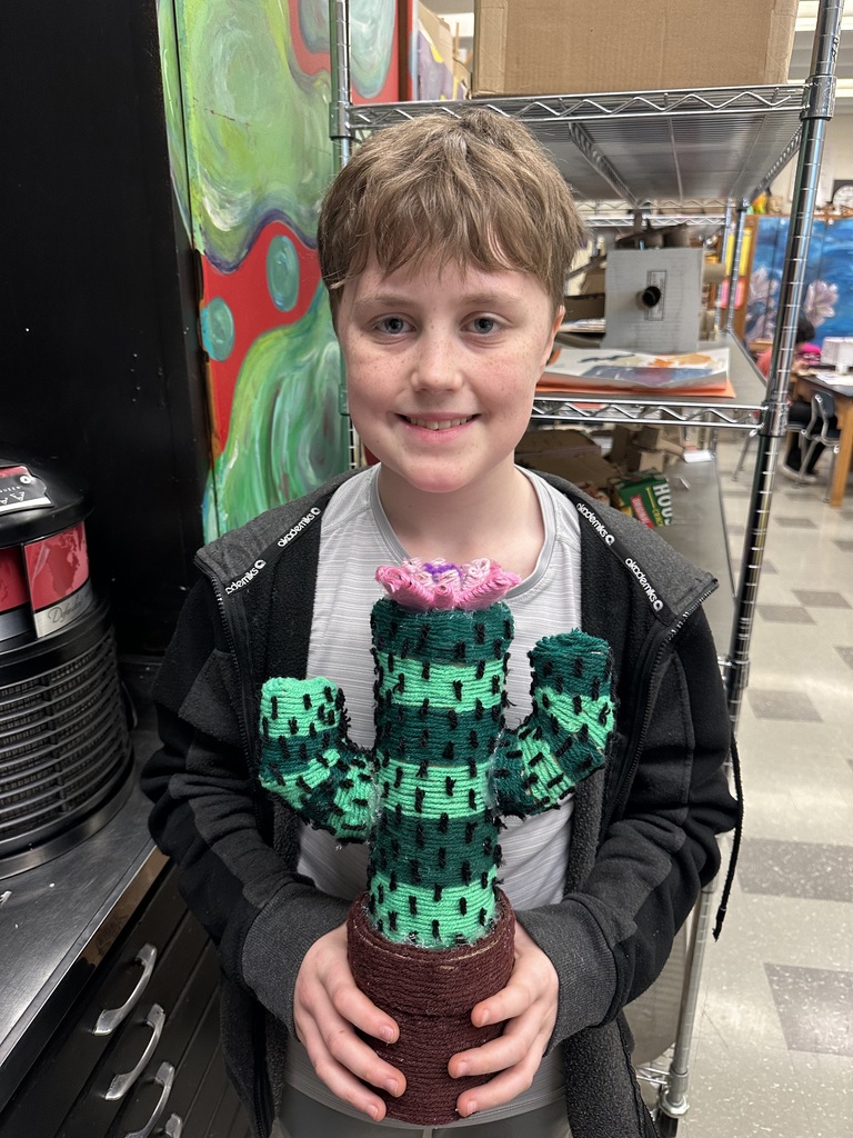 Julian with a cactus he made