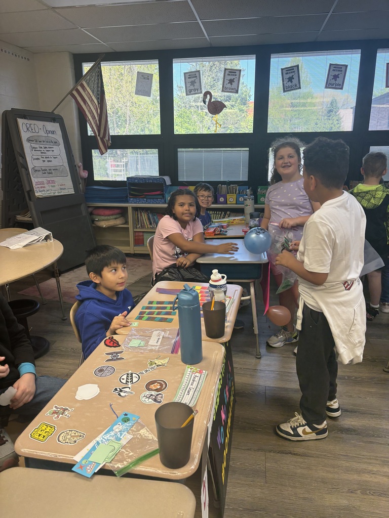 Students shopping in classroom