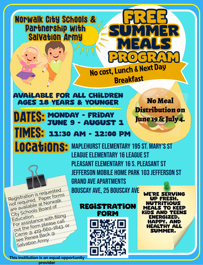 Free Summer Meal Program in English