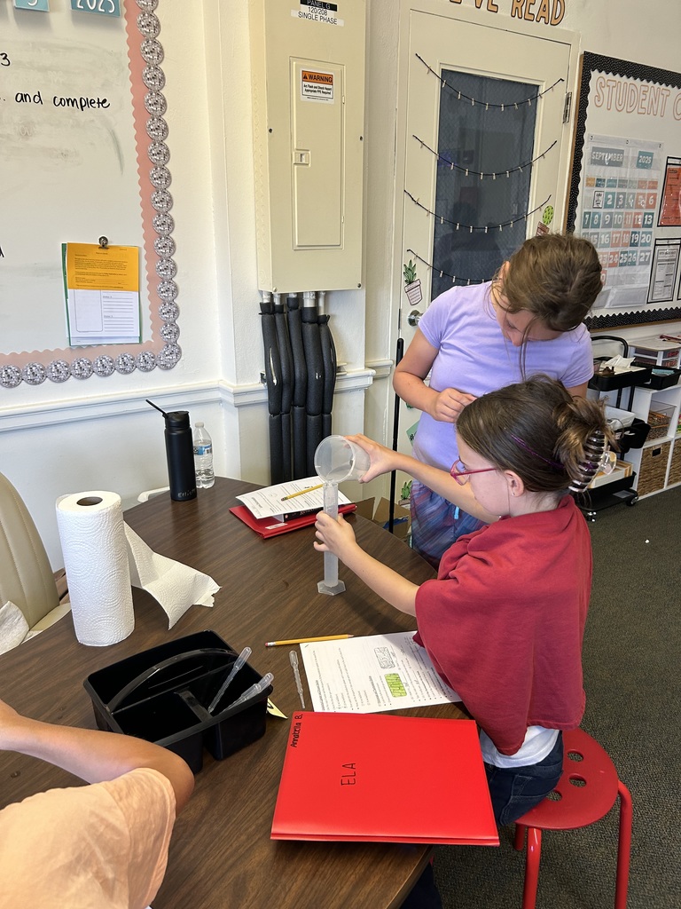 Fifth Grade White jumped into science safety this week while practicing how to correctly use different science tools. We are getting ready for exciting labs this school year!🔬