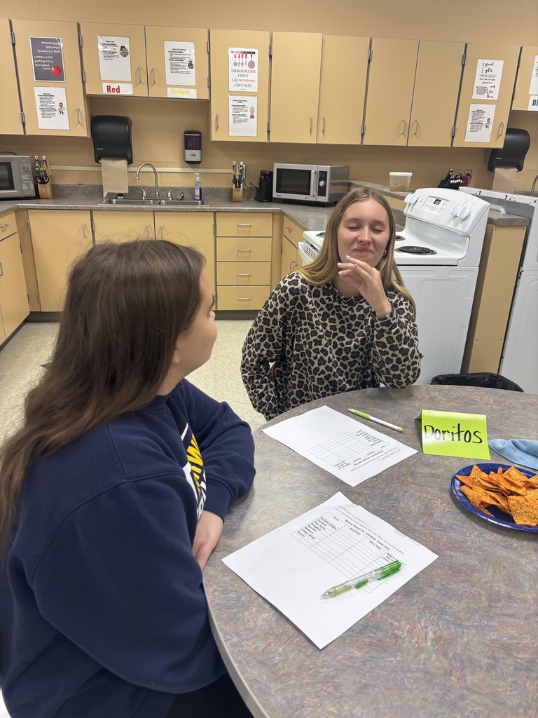 Students in Mrs. Schlotterers Foods classes learned about the various different reasons people eat the foods they eat. One factor is cost of food. Students did a blind taste test and guessed which snack was the generic brand and which was name brand. Many students reported that some generic brands were better than name brand!