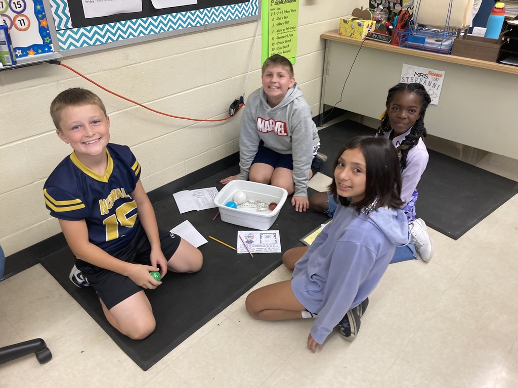The 5th Grade Blue Scientists practiced their inquiry skills in science class. They explored like real scientists by observing objects closely, classifying them into groups, ordering them by different properties, and comparing the objects to notice similarities and differences.