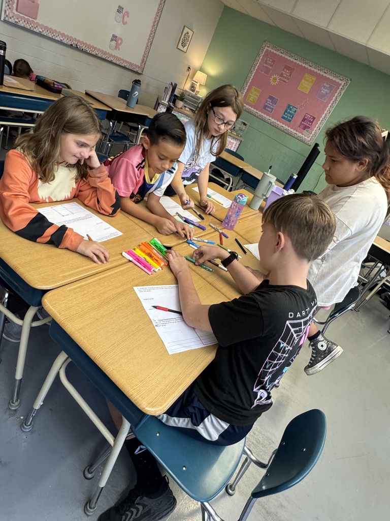 “Students in Mrs. Valentine’s science classes practiced using inquiry skills during a hands-on group activity. The skills they practiced were: observing, communicating, classifying, ordering, and comparing. They worked together to become super scientists!”