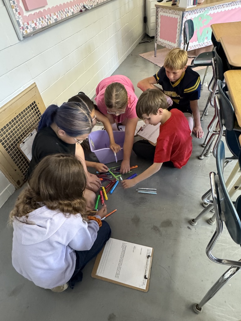 “Students in Mrs. Valentine’s science classes practiced using inquiry skills during a hands-on group activity. The skills they practiced were: observing, communicating, classifying, ordering, and comparing. They worked together to become super scientists!”