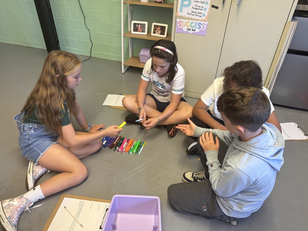 “Students in Mrs. Valentine’s science classes practiced using inquiry skills during a hands-on group activity. The skills they practiced were: observing, communicating, classifying, ordering, and comparing. They worked together to become super scientists!”