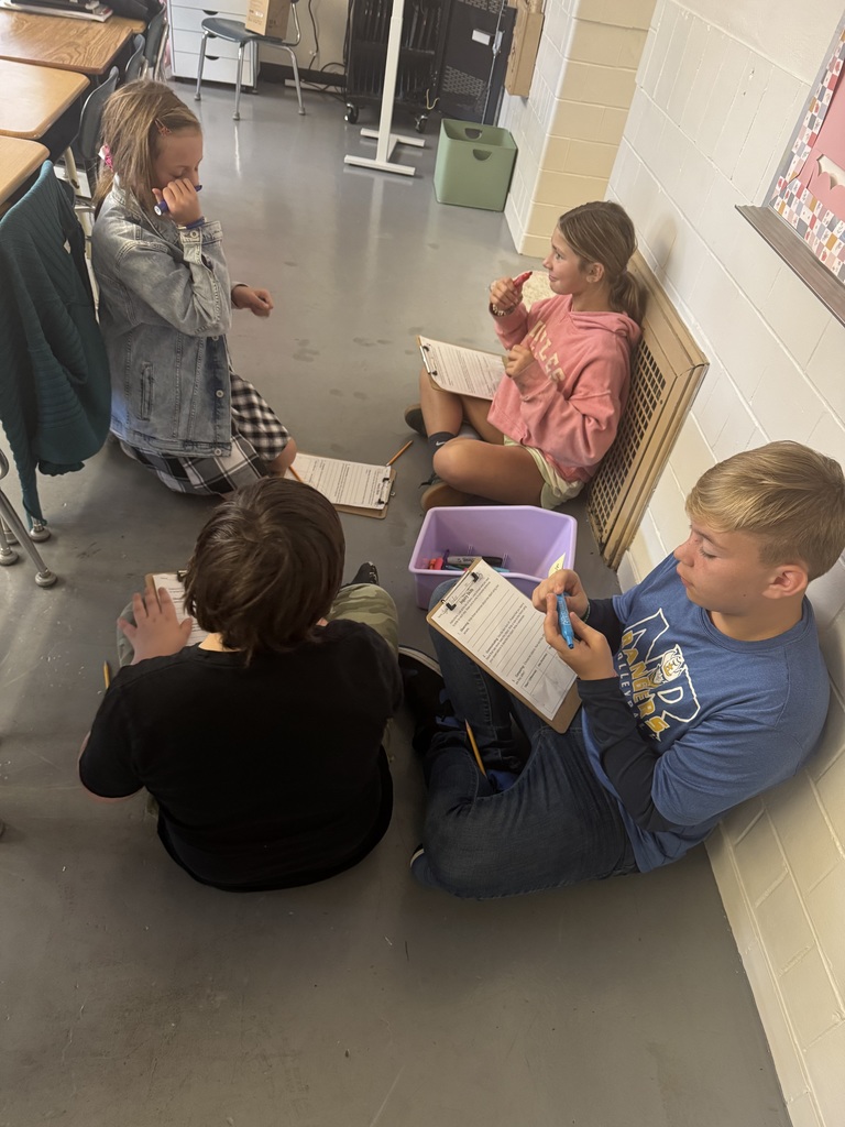 “Students in Mrs. Valentine’s science classes practiced using inquiry skills during a hands-on group activity. The skills they practiced were: observing, communicating, classifying, ordering, and comparing. They worked together to become super scientists!”