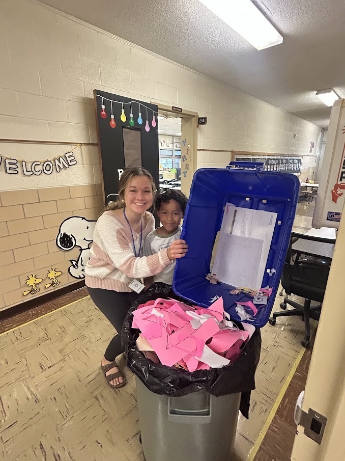 Maplehurst Elementary started a recycling program a few years ago. Each week a different classroom has student leaders who help with recycling, announcements and greeting at the door. On Tuesdays, the students collect recycling from each classroom with the help of high school students who are part of the TLC program. We are thrilled to have this partnership with the high school and appreciate the students assisting us with this program. This week we collected 16 bags of recycling! Thank you to the TLC students and the three boys from Mrs. Barb Andrew's class who worked together to load the bags.