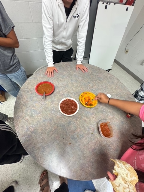 We had 29 students stay for Spanish Club yesterday to cook salsa and try different recipes! Thank you to Mrs. Schlotterer for letting us borrow her kitchens, and Mrs. Zerman for supplying the tomatoes! We appreciate you both so much!