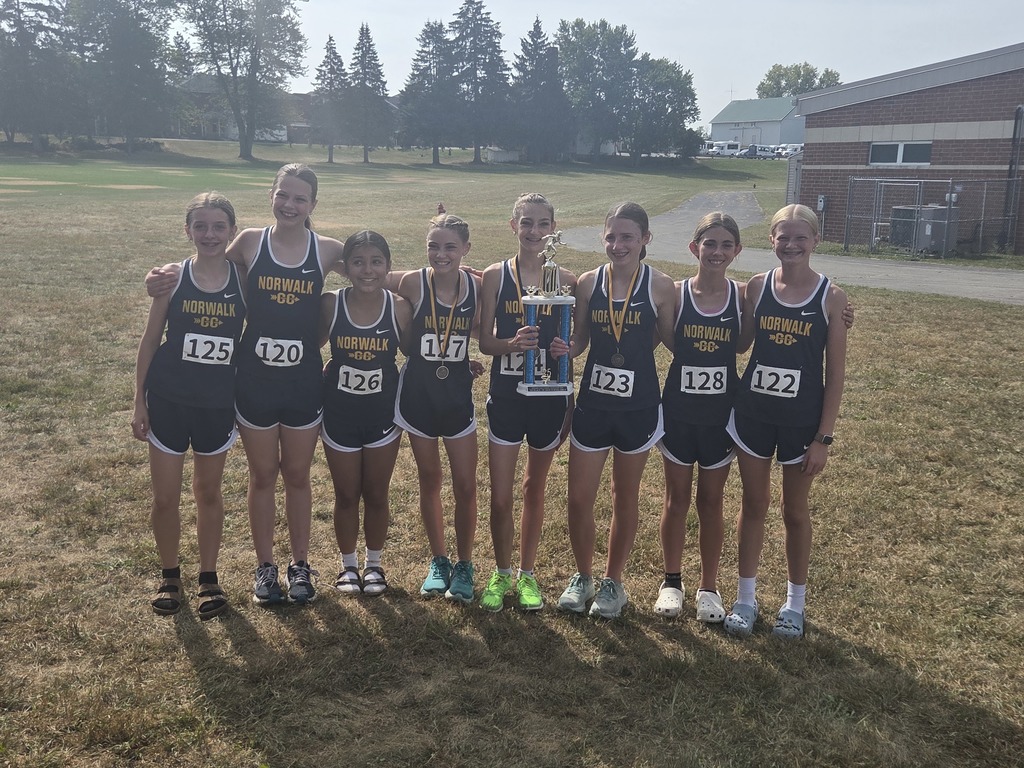 Congratulations to the Norwalk Middle School Cross Country Team. Both the boys and girls took 1st place at our Norwalk Invite. Way to go team!
