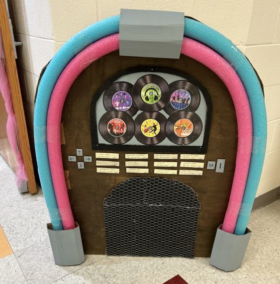 Juniors won the Homecoming hall decorating contest for their 80s themed decor.  Sophomores took 2nd for their 50s hallway.