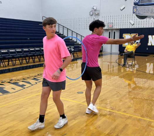 This week is Homecoming Spirit Week at NHS. The seniors were the overall winners of the spirit relays Moday night.  The sophomores won the tug of war competition.