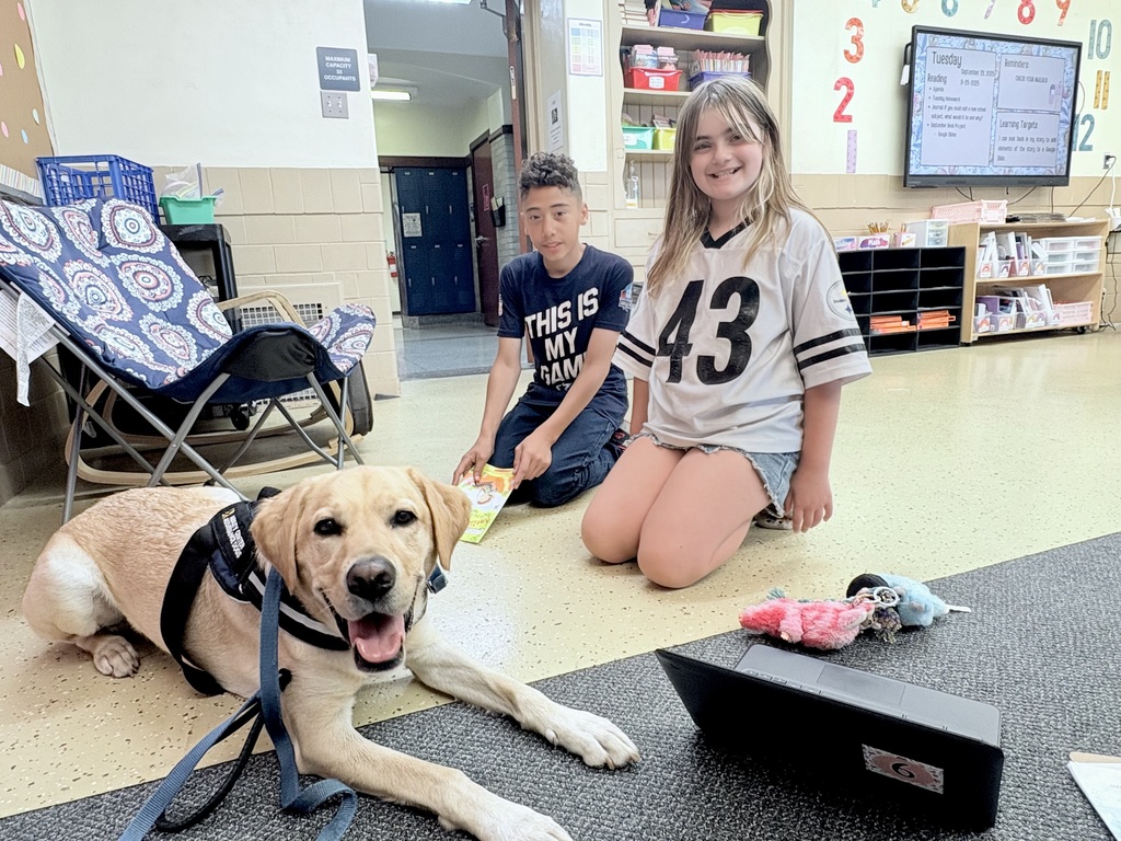 Kepler was all smiles today at Main Street seeing 4th and 5th grade staff and students sport their favorite team jerseys for Spirit Week!