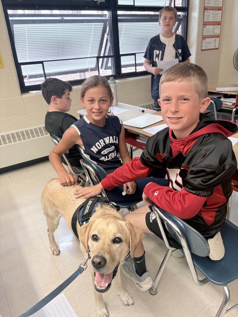 Kepler was all smiles today at Main Street seeing 4th and 5th grade staff and students sport their favorite team jerseys for Spirit Week!