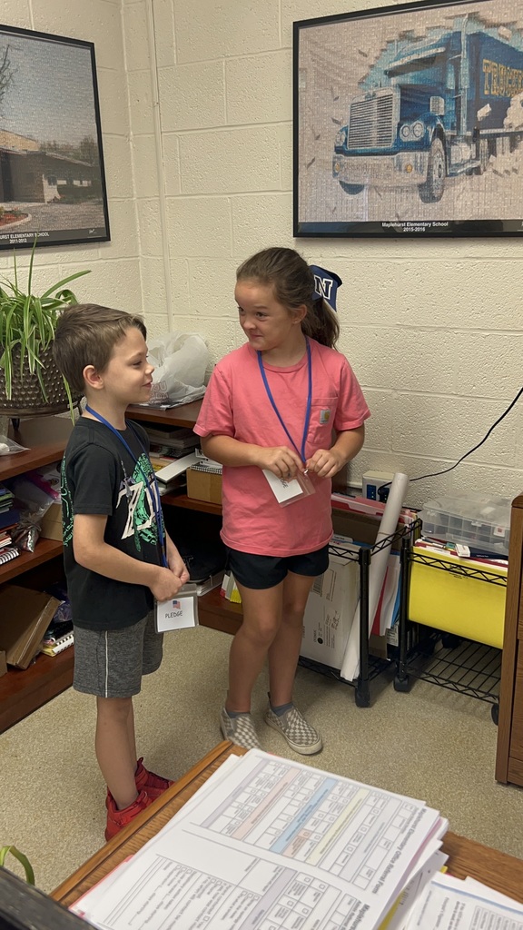 Mrs. Steinwart’s class are the leaders this week at Maplehurst Elementary. Tuesday, Violet Reed, Rain Thurman and Brandon Collins assisted the high school TLC students with collecting recycling. On Wednesday, Harper Butcher and Connor Vanderpool assisted Mr. Moore in doing the morning announcements. Great job by all the students.