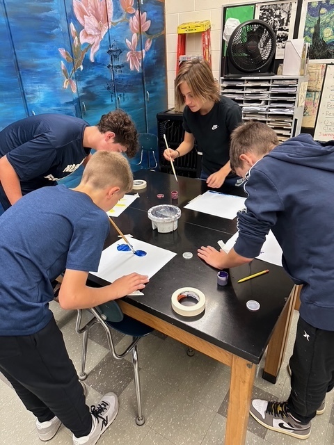 Wed, Oct 15, A local artist Summer Braddock came to share her story with the Mrs. Hovestaedt's 5th period art class where we all tried her style of painting.
