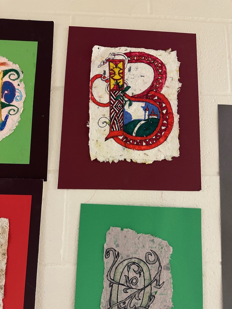 Some of the amazing art work coming out of the Middle School art room