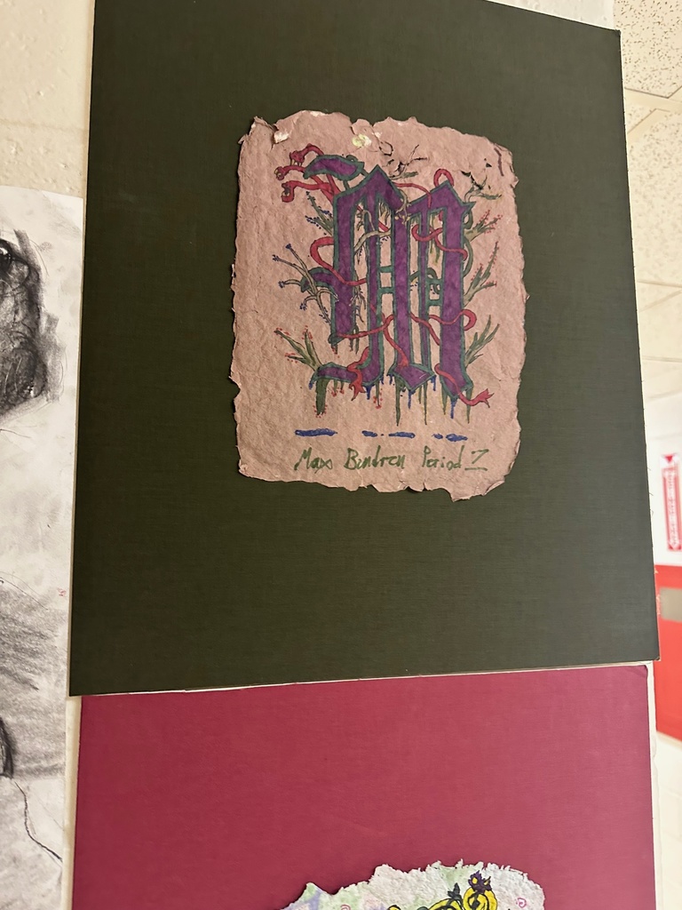 Some of the amazing art work coming out of the Middle School art room
