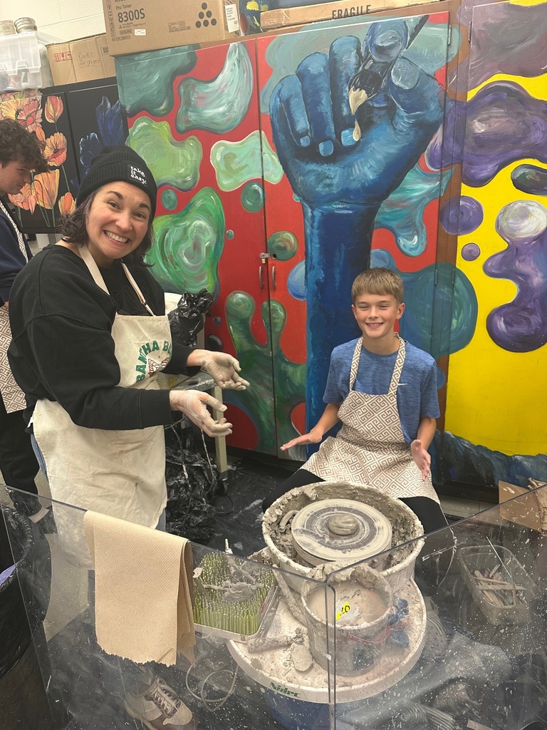 Miss GinaMarie donated a Clay wheel and came in to help out!