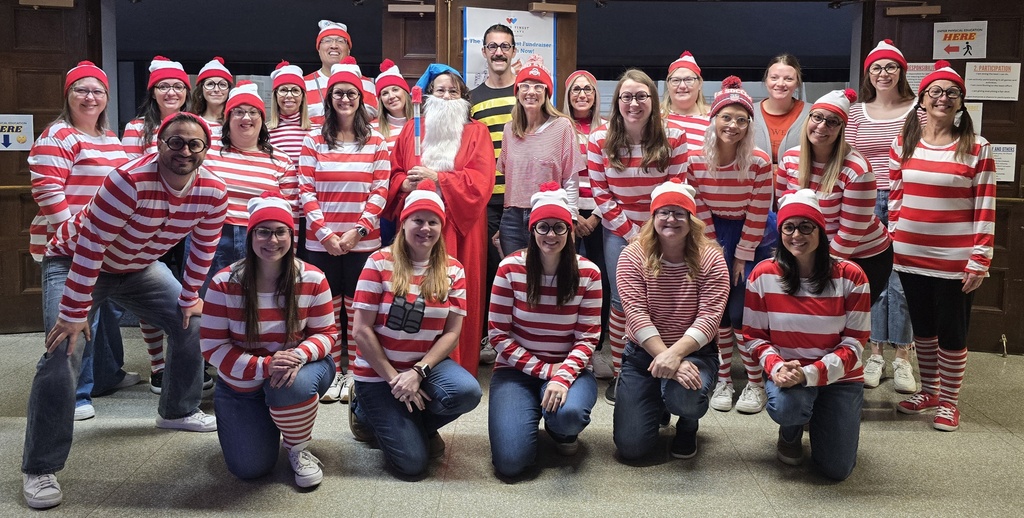 The Main Street School Staff participated in Halloween dress up day as "Where's Waldo".  The students loved it and the staff had fun as well.