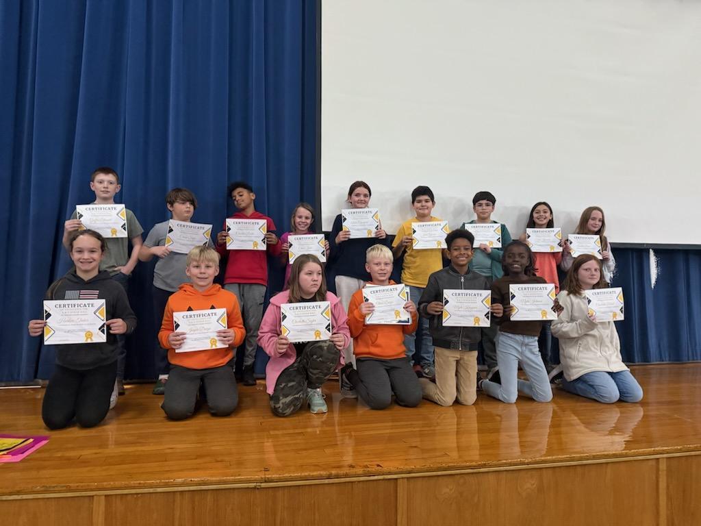 Students on the 5th Grade Blue team were recognized for their Quarter 1 success! Way to go!