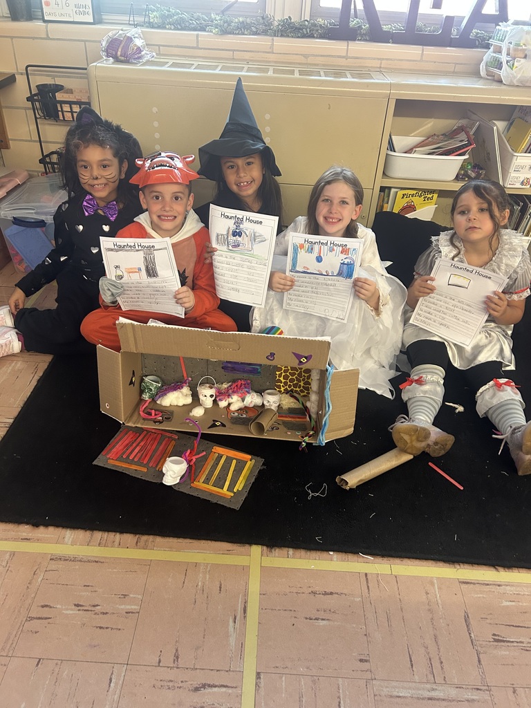 Students in Mrs. Cannon’s class learned all about buildings and materials this week. They used their imagination to construct their own haunted houses with some spooky materials! Happy Halloween! 🎃