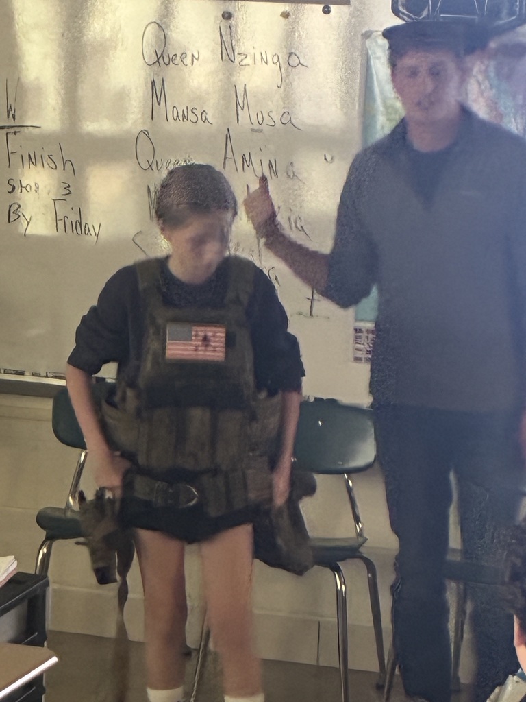 NMS students got an early treat with a visit from an active duty member of our military.