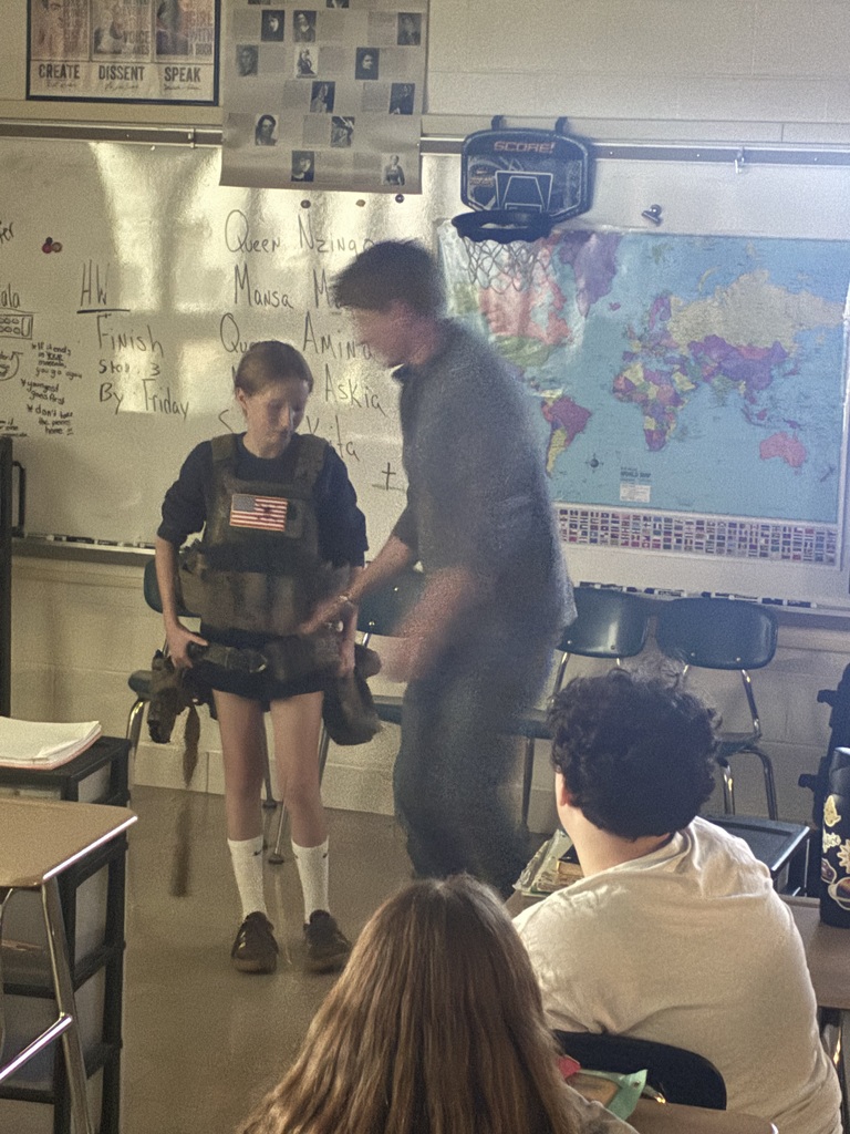 NMS students got an early treat with a visit from an active duty member of our military.