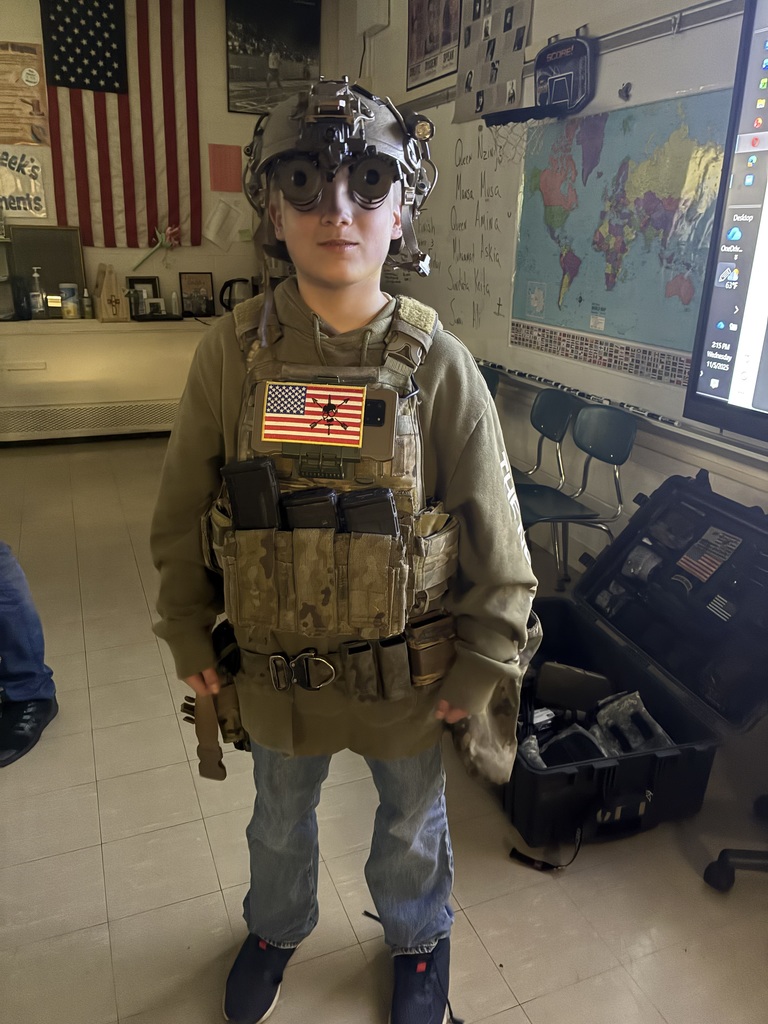 NMS students got an early treat with a visit from an active duty member of our military.