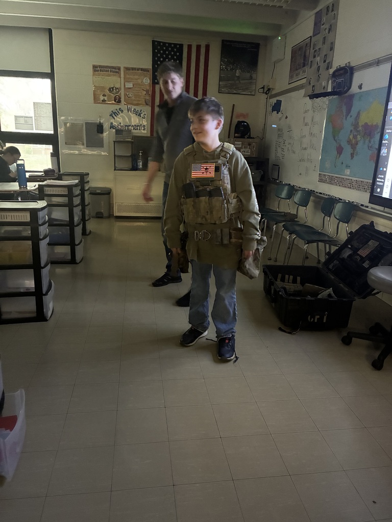 NMS students got an early treat with a visit from an active duty member of our military.