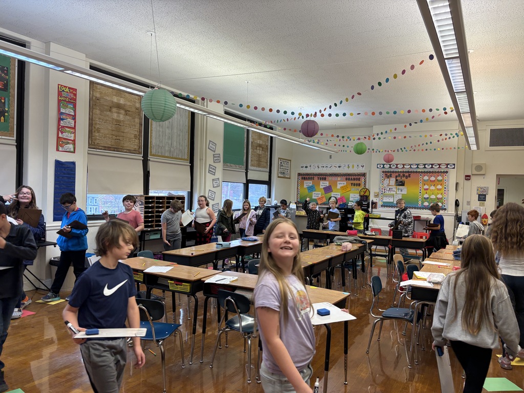 Mrs. Baker’s class using movement and music during math class to review multiplication!