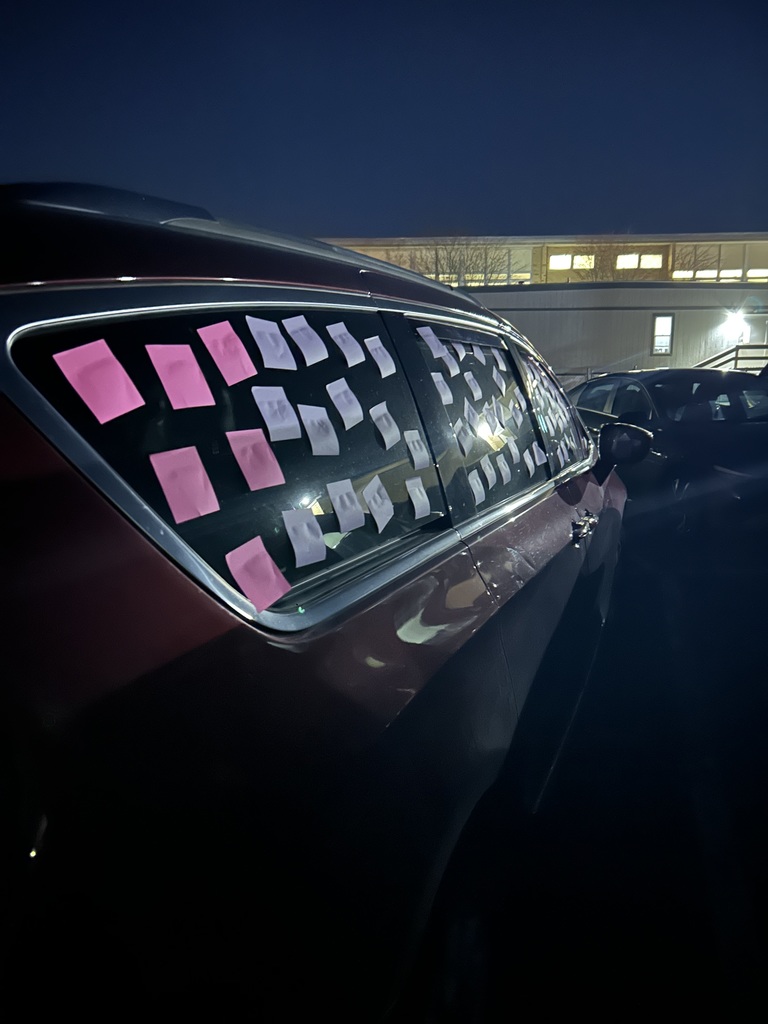 Maplehurst staff would like to thank all the parents who took the time to come for parent teacher conferences this week, we appreciate you. We would also like to thank Taqueria La Michoacana for providing the opportunity for staff and families to purchase dinner throughout the evening. Unfortunately for some, it appears there was a sticky note bandit who thought some vehicles could use a little more color.