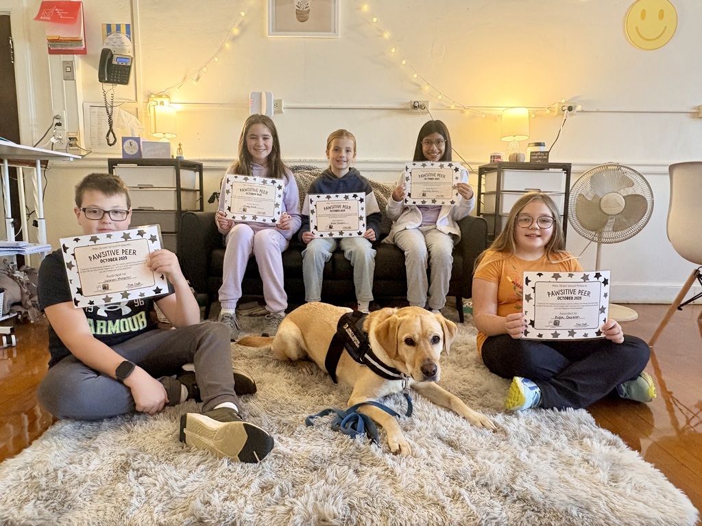 Congratulations to October’s “Pawsitive Peers” of Main Street! This month’s winners had fun playing fetch with Kepler, getting trading cards of Kepler, and getting a Kepler-graph of a picture and letter from Kepler! He so looks forward to rewarding these “pawsitive” students each month!