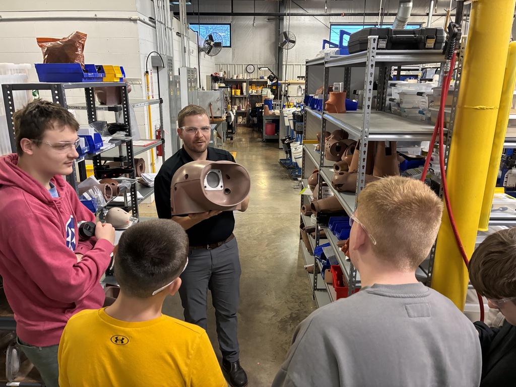 High School robotics class touring Humanetics in Huron on Monday 11/17..  Students toured the facility where over 90% of the world's crash test dummies are designed, engineered, & manufactured.