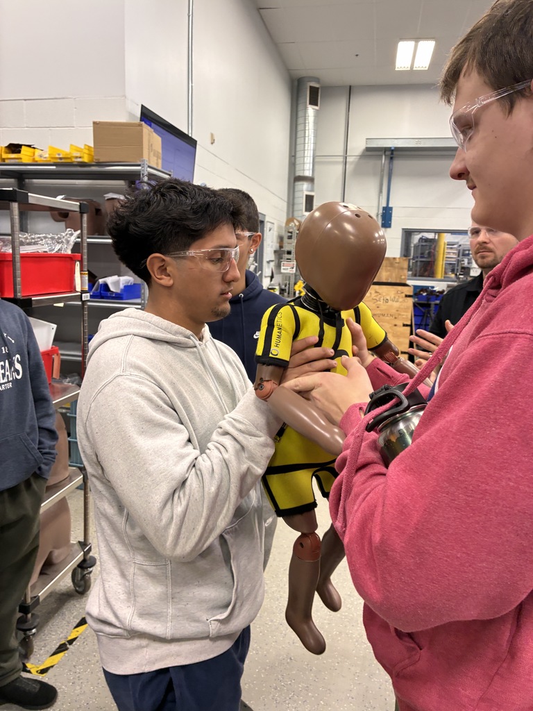 High School robotics class touring Humanetics in Huron on Monday 11/17..  Students toured the facility where over 90% of the world's crash test dummies are designed, engineered, & manufactured.