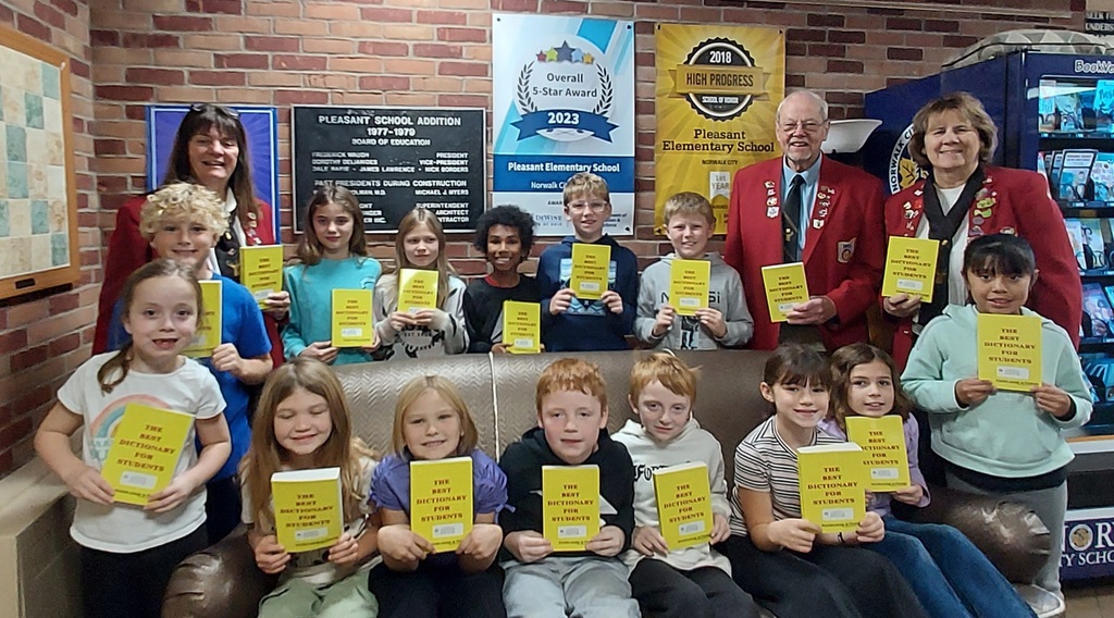 Here is a picture of the 3rd graders receiving their own personal dictionaries from the Norwalk Elks. Elk members were: Denise Reilly John Moslener Becky Parcher Thank you again for participating in our program.