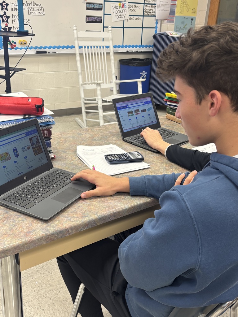Students in Mrs. Schlotterer’s Independent Living classes have been working on a grocery shopping on a budget project. They have to plan 3 days worth of healthy meals and “shop” online at Walmart, while staying within their allotted budget. Several students were shocked at how fast the grocery bills added up!