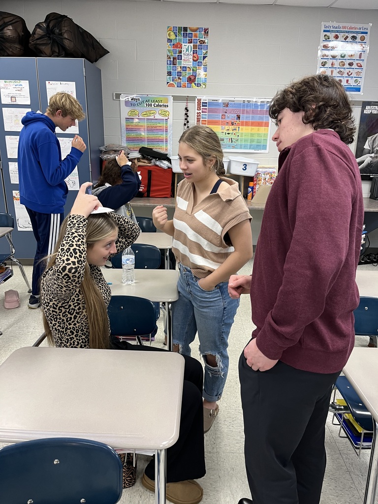 Students had some fun in Health class before Thanksgiving break. They worked in communication skills to describe a picture for their partner to draw without looking