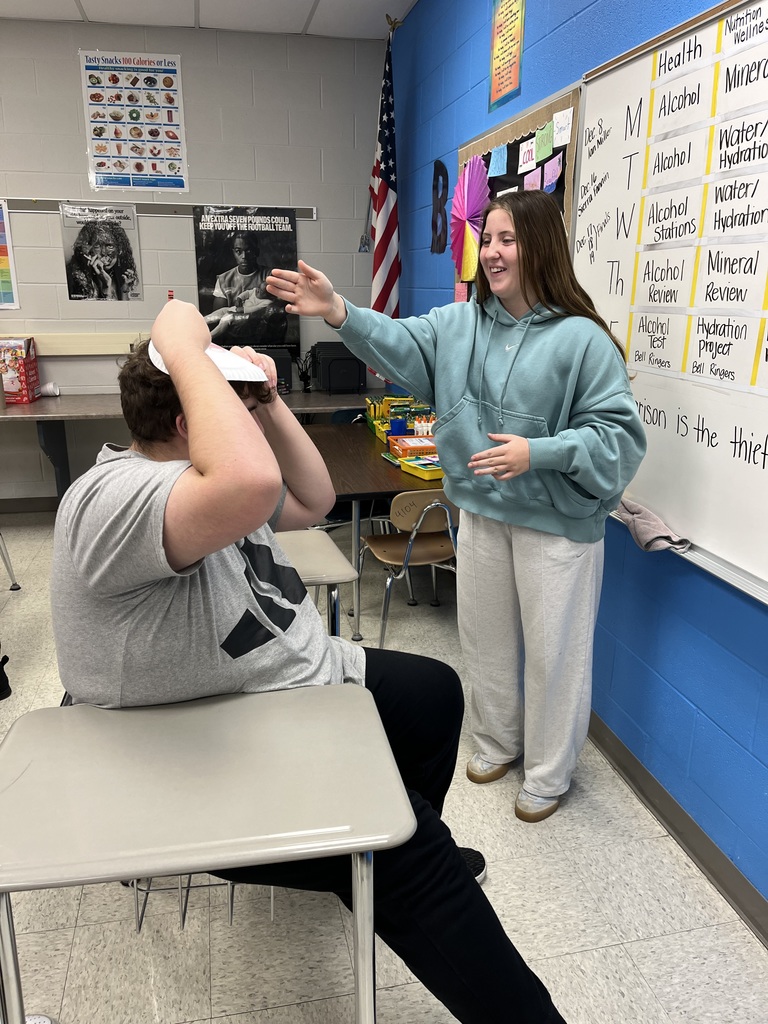 Students had some fun in Health class before Thanksgiving break. They worked in communication skills to describe a picture for their partner to draw without looking