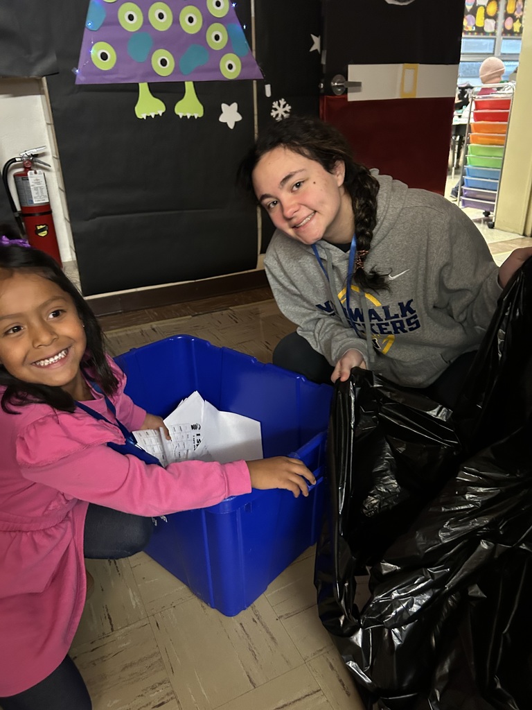 This week at Maplehurst Ms. Kaitlyn Smith's class are the leaders. Students helped collect the recycling today from each classroom with the TLC students.
