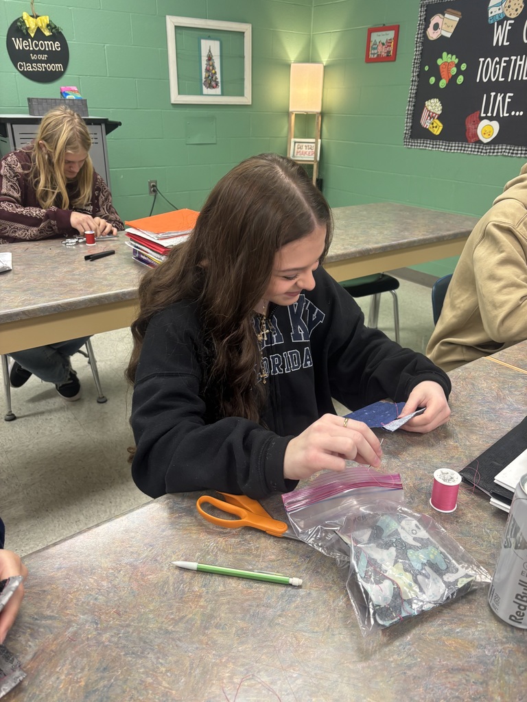 Mrs. Schlotterer’s Independent Living classes have been learning basic hand sewing techniques such as a running/basting stitch, a backstitch, a whipstitch, and how to sew on a button.